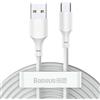 Baseus Type-C Simple Wisdom Cable (2pcs/Set) 5A 1.5m White (TZCATZJ-0