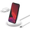 Belkin BoostCharge Supporto di ricarica wireless da 15 W (Caricabatteria wireless Qi rapido per iPhone, Samsung, Pixel e altri) - Bianca