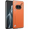 HAFFAN Custodia Cover Protettiva per Cellulare per NothingPhone (2A) / NothingPhone (2A) Plus (6.7 inches), Stile Similpelle - Arancia