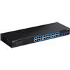 TRENDnet, TEG-30284, Switch Web Smart a 28 porte, 24 porte Gigabit, 4 slot SFP+ 10G, capacità di commutazione di 128 Gbps, montabile su rack 1U, nero
