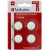 VERBATIM Batterie a bottone al litio Premium CR2025 Confezione da 4 3V 160mAh - Pile a bottone al litio per orologi chiavi della macchina telecomandi fotocamere giochi ecc - Cella a bottone