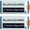 Waveshare 2PCS 2.13inch E-Ink Display HAT V4 Version Compatible with Raspberry Pi 4B/3B+/3B/2B/B+/A+/Zero/Zero W/WH/Zero 2W Series Boards 250x122 Resolution SPI Interface Supports Partial Refresh