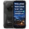 Blackview FORT 1 AI Smartphone Rugged, IA Magico Fotografico Editor, 18GB+256GB, Batteria 10000mAh, 16MP+8MP, Schermo 6.56'' HD+, IP68 IP69K Cellulare Antiurto, Android 15 DUAL SIM, GPS NFC Nero