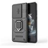 ESTH® Cover per OnePlus 12 5G con Custodia per Fotocamera Scorrevole e Supporto ad Anello [Custodia Paraurti Compatibile con Supporto Magnetico per Auto], Nero