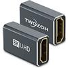 Twozoh Accoppiatore HDMI 8K (2 Pezzi), Adattatore HDMI 2.1 femmina a femmina, connettore HDMI femmina 48Gbps HDMI Extender Supporto 8K@60Hz, 4K@120Hz 1080p