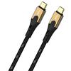 Oehlbach Primus Cavo USB tipo C a tipo C - State of The Art - Super Speed 10 Gbps 40 W Fast Charge ricarica rapida altamente flessibile HPOCC 3 schermatura 4 K 60 Hz - Nero/Oro - 50 cm