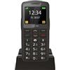 Beafon, SL260, Silverline, telefono a pulsanti, per anziani con pulsante di emergenza SOS, compatibile con apparecchi acustici, M4/T4, segnale luminoso, display da 5,58, nero