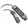 PLT Poly - DA85M USB-A/USB-C digital adapter (Plantronics) - Works with Poly Call Center Quick Disconnect (QD) Headsets - Acoustic Hearing Protection - Hold & Call Answer buttons - Optimized for Teams