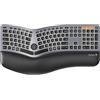 ProtoArc Tastiera ergonomica wireless retroilluminata, EK01 Plus, tastiera Ergo con poggiapolsi, design diviso, ricarica USB-C, Bluetooth e USB, digitazione naturale compatibile con Windows/Mac