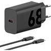 TELEFONMAX Caricabatteria Turbopower da 68 W per Motorola MC-682N USB C, cavo dati USB C, adattatore di alimentazione per Motorola Edge 50 40 30 Moto G85 G84 G82 G73 G55 G54 G53 G52 G31 G23 G22 Moto G9 G8 G7