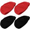 ECSiNG 2 paia di cuffie lavabili in tessuto a maglia con foro copriauricolari auricolari protettore elastico sanitario 8-11cm auricolare nero e rosso