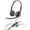 Plantronics Blackwire C3225 Cuffia USB Stereo, Nero