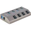 StarTech Hub USB-C 4 porte autoalimentato con interruttori On/Off individuali, espansione fino a 5Gbps con alimentatore, adattatore Tipo-C a USB-A per desktop e laptop