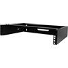 StarTech.com Staffa Rack 19 2U - Supporto per Rack a Profilo Basso per Patch Panel, Dispositivi IT/AV, Switch di Rete - Acciao Nero - Installazione a Parete -Portata fino a 35kg (RACK-2U-14-BRACKET)