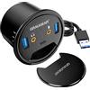 Graugear Tisch-HUB, USB 3.0 2x Type-A / 1x Type-C, Audioanschluss, 60 mm