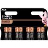 Duracell 8X Duracell AA Simply (1 Blister Da 8 Batterie) 8 Pile Stilo (LR6/MN1500)