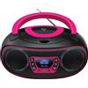 DENVER Boombox DAB+ Bluetooth con Lettore CD, Radio DAB+/FM, USB, Stereo, Ingresso AUX, Colore Rosa