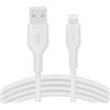Belkin BoostCharge Flex Cavo da USB Type A a Lightning in silicone (2 m), cavo di ricarica certificato MFi per iPhone 14/14 Plus, 13, 12, Pro, Max, mini, SE, iPad e altri - Bianco