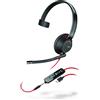 POLY Plantronics Blackwire C5210 - Cuffie monaurali con USB-C e jack da 3,5 mm