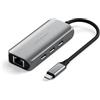 SATECHI Adattatore Ethernet USB C 2.5 Gigabit 4 in 1 con 3x USB C 3.2 (10Gbps) e Connessione di Rete Ultra Veloce, Design Compatto Plug and Play per MacBook Air e Pro, Laptop, iPad