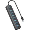 iDsonix Hub USB 3.0, 7 Porte Sdoppiatore Multi USB 3.0, Adattatore USB Alta Velocità 5Gbps per PS5, MacBook Pro/Air, iMac Surface Pro XPS PC Laptop