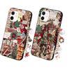 Krdvekm 2 x Cover per iPhone 11 6,1'' Natale Alce con Catena, Natalizia Braccialetto Custodia con Carino Aesthetic Print Femmina Mädchen Modello Christmas Disegni Collana Protettiva Case