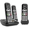 Gigaset A735A Trio - draadloze telefoon met antwoordapparaat - duidelijk scherm met goed contrast - echte allrounder voor thuis en kantoor -Zwart (-)
