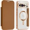 OUBELI Cover magnetica per Google Pixel 10 Pro XL Custodia in pelle PU Flip Custodia Trasparente a portafoglio con Porta Carte e Blocco RFID - Oro