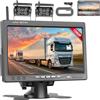 Inefala Telecamera Retromarcia Senza Fili (Doppia) con Monitor HD IPS da 7 Pollici, Targa Retrocamera per Auto Visione Notturna IP68 Impermeabile Telecamera Posteriore per Auto Camion SUV Furgoni