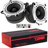 DS18 2 DS18 PRO-TW120 super tweeter grigi in alluminio da 120 watt rms e 240 watt max da 7,90 cm di diametro impedenza 4 ohm sensibilità 103 db, a coppia + 2 condensatori e 3 sticker omaggio