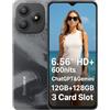 Blackview Wave 9C 4G AI Smartphone Offerte, 6,56'' 600nits Schermo, 12GB+128GB(2TB Esterna), 3 Assistenti Intelligenti IA, 13MP+8MP, 3 Slot per Schede, Android 15 DUAL SIM Cellulare Libero, GPS Nero