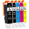 LAIPENG PGI-580XXL CLI-581XXL Cartuccia d'inchiostro Compatibile per Canon 580 581 XXL Pixma TR7550 TR8550 TS705 TS6150 TS6250 TS6350 TS6351 TS8150 TS8251 TS8350 TS8351 TS9550 (PGBK/BK/C/M/Y,5-Pack)