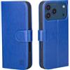 32ndShop 32nd Custodia a Portafoglio in Pelle PU per iPhone 17 Pro (6.3), Case con Slot per Sched di Blocco RFID, Chiusura Magnetica e Supporto integrato - Blu