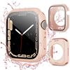 owlhold Cover Apple Watch Series 9/8/7 45mm Impermeabile, 360° Case con Pellicola Protezione Schermo Vetro Temperato, IP68 fronte retro Custodia per Apple Watch Series 8/7 45 mm -Rosa