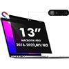 PYS MacBook Pro 13 Screen Privacy, cover slider per webcam, schermo magnetico per la privacy, compatibile con MacBook Pro da 13,3 (fine 2016-2021, compresi i modelli Touch Bar), antiriflesso [facile da
