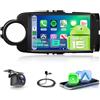 Hodozzy 【8 Core 6+128G】Per Toyota Yaris 2012-2017 Autoradio con CarPlay Wireless Android Auto, Schermo IPS da 9 Pollici con Radio FM/RDS, GPS, Bluetooth 5.0, Supporta Telecamere Panoramiche a 360°
