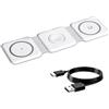 Ksywydu Stazione di ricarica 3 in 1 pieghevole senza fili 15 W per iPhone 16 15 14 13 12 Pro Max, Apple Watch Ultra SE 9-2 e - Caricatore rapido portatile da viaggio, bianco