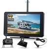 VECHTEL Kit Telecamera Posteriore IPS HD 7'' senza Fili con 1 Telecamere, Telecamera Retromarcia Auto con DVR BSD Impermeabile IP68 Visione Notturna Supergrandangolo per 12-24V Camper Camion SUV