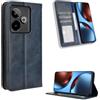 COMAKU Cover a Libro Realme GT 7, Custodia a Portafoglio in Pelle con Supporto e Chiusura Magnetica Compatible per Realme GT 7 - Blu