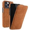 melkco MELCKO Custodia per Apple iPhone 13 Pro (6,1 pollici), in vera pelle, con chiusura a libro, sottile, colore: marrone vintage