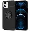 NALIA Custodia Anello per iPhone 12/12 Pro - Stand 360° & per Supporto Magnetico - GRIP360 (Cover Silicone Opaca) - Marchio Tedesco, Colore:Nero