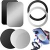 Devenirriche Piastrine metalliche per telefono cellulare, 6 pezzi ultra sottili in metallo per auto, supporto magnetico per cellulare, piastra in metallo con adesivo per accessori auto, colore nero +