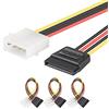 J&D [3 Confezioni] J&D SATA 15 pin a 4 pin LP4 Molex Potenza Cavo adattatore - 15cm