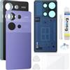 Enkeig Vetro Posteriore Sostituzione per Xiaomi Redmi Note 13 PRO 4G Back Cover copribatteria + Kit di Riparazione (Viola)