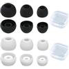 Glanzend 12 pezzi / 6 paia di tappi di ricambio in silicone, cuscinetti auricolari morbidi in taglie S/M/L, adatti per la maggior parte delle cuffie, nero e bianco