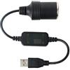 GTIWUNG Convertitore di Potenza Porta USB, Convertitore da Porta a Presa Accendisigari 12 V, Cavo convertitore Step Up, Presa Femmina Accendisigari, 5V a 12V Accendisigari per Auto