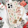 Krdvekm Cover con Cordino per iPhone 16 Pro Max 6,9'' Natale Calzino, Silicone Bianco Custodia Aesthetic Christmas Print Femmina Mädchen Modello Disegni Collana Protezione Fotocamera Protettiva Case