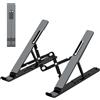 Nayka Supporto regolabile per computer portatile, supporto portatile per scrivania, supporto per laptop in ABS + silicone, supporto pieghevole ventilato per computer portatili e tablet da 10-15,6