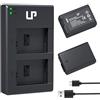 LP Caricabatterie NP-FW50, batteria LP da 2 pezzi e caricabatteria a doppio slot per Sony Alpha A6000, A6400, A6100, A6300, A6500, A5100 A5000, A7 A7II A7R A7RII A7R2, A7S A7SII, A7S2, RX10 RX10II ZV-E10