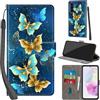 Haninsuze Cover per Samsung Galaxy A35 5G, Custodia Pelle Libro Portafoglio con Porta Carte Magnetica Protezione Antiurto Cuoio Flip Case, Farfalla Dorata
